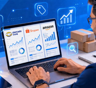 Tela de computador mostrando como vender mais nos marketplaces